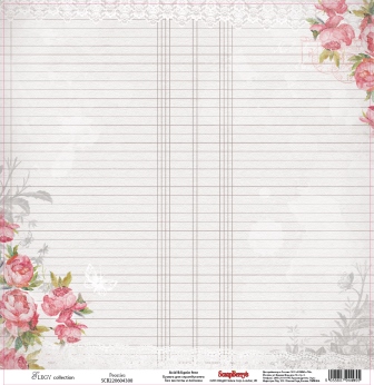 Single-sided Paper Set (12*12-180GSM) Elegy - Peonies , 1 Sheet