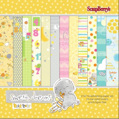 Paper Collection Set Sweet Dreams (6*6-190GSM), 24 Single Sided Sheet Pack