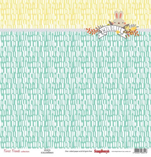 Single-sided Paper Set (12*12-190GSM) Forest Friends – Wildlife , 1 Sheet