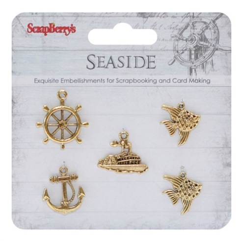 Metal charms set SeaSide, 5 pcs