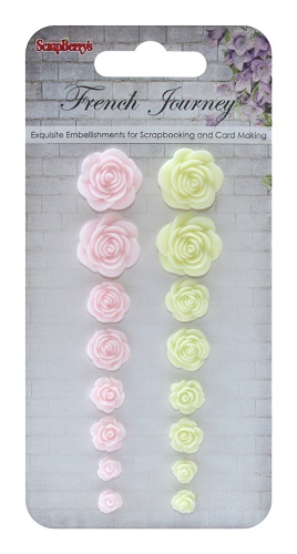 Set of roses, French Journey 2 (resin) (clr 30)