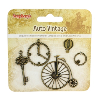 Metal charms set Auto Vintage