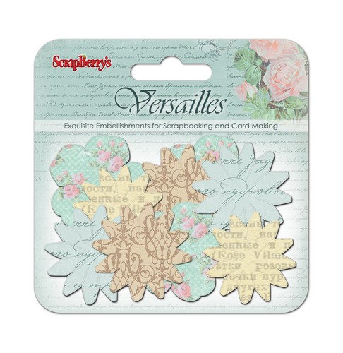 Paper printed blossoms, Versailles, 24 pieces