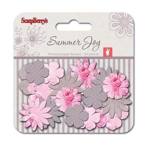 Paper printed blossoms Summer Joy, Peones 24 pcs