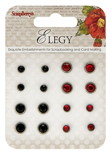 Rhinestone brads Elegy, 16 pcs (clr 70)