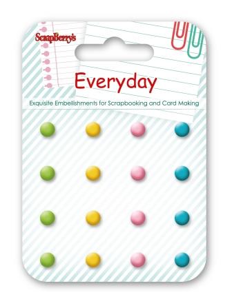 Enamel brads EveryDay, 16 pcs