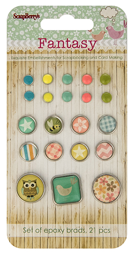 Epoxy Brads set 21 pcs Fantasy (clr 50)
