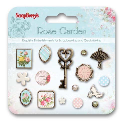 Set of decorative brads Rose Garden