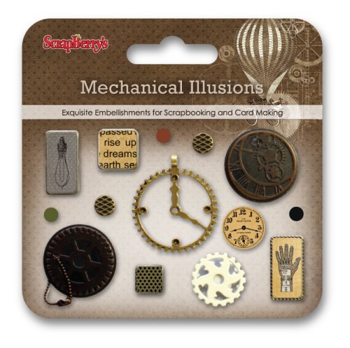 Set of decorative brads Mechanical Illusions