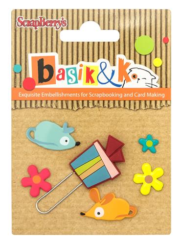 Set of metal brads Basik&K Cats&Mice