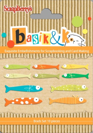 Set of metal brads Basik&K Fishing 2 (clr 80)