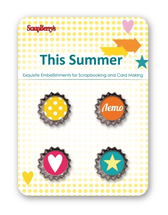 Set of metal cork This Summer Cyrillic script