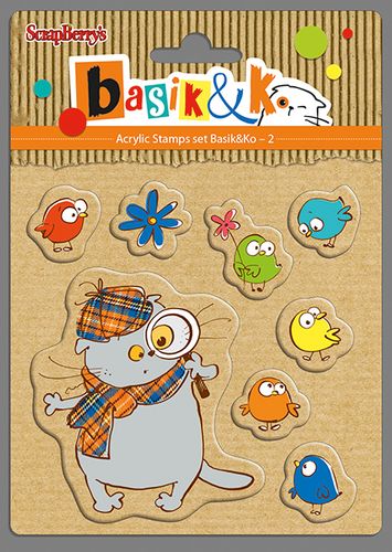 Set of stamps 10,5*10,5cm Basik and sparrows