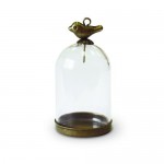 Mini glassshade with a bird 28*38mm