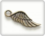 Charms set ANGEL WING copper 8*21mm, 10pcs