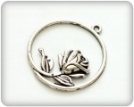 Charms set Rose in a Round Frame 36*35mm, 10 pcs (clr 50)