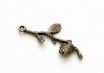 Charms set SPRIG copper 15*42mm, 10pcs