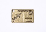 Metal charms set POSTCARD 16*26mm, 10pcs, bundle