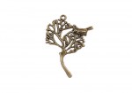 Metal charms set BIRD ON THE BRANCH 29*41mm, 10pcs, bundle