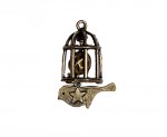 Metal charms set BIRDCAGE WITH THE PENDANT 29*95mm, 5pcs, bundle