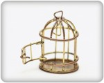 Metal charms set BIG BIRDCAGE 48*30mm, 3pcs