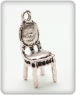 Charms set Chair silver 10*27mm, 10 pcs