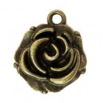 Charms set ROSE BUD silver 14*18mm, 5pcs (clr 30)