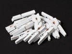 Decorative Wooden Clips (2,5cm) White (12 piece set)
