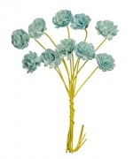 Handmade mulberry Chrysanthemum, dia ~1cm, stem 7cm, 10 pcs, LIGHT BLUE Handmade mulberry Chrysanthemum, dia ~1cm, stem 7cm, 10 pcs, LIGHT BLUE