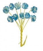 Handmade mulberry Chrysanthemum, dia ~1cm, stem 7cm, 10 pcs, 2 TONES BLUE Handmade mulberry Chrysanthemum, dia ~1cm, stem 7cm, 10 pcs, 2 TONES BLUE