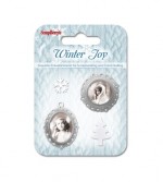 Set of metal embellishments with epoxy Winter Joy 2