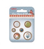 Set of wooden button Once Upon a Winter, 6 pcs