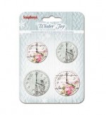 Set of clock Winter Joy, 4 pcs(35 and 42 mm)