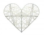 Rattan Heart 25cm, white