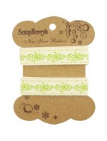 Printed decorative ribbon Winter lace, cotton, 15mm, 2 m (clr 80)