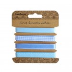 Set of decorative ribbons, Light blue, 4 pieces, 1m each