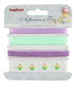 Set of decorative ribbons Afternoon Tea, 4 pcs, 1m each (clr 90)