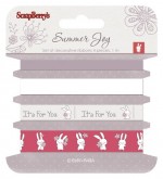 Set of decorative ribbons Summer Joy, 4 pieces, 1m each (clr 80)