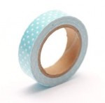 Cotton tape with blue spotted print №3 15mm*4m SCB490040