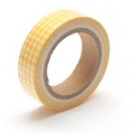 Cotton tape with yellow plaided print №13 15mm*4m SCB490043
