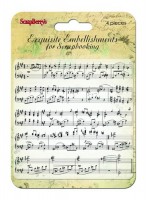 Background stamp 10,5*10,5cm Stamp Music text SCB4901017