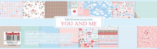 Paper Collection (12*12 – 190gsm) You & Me (9 Sheet Multi-Design Set)