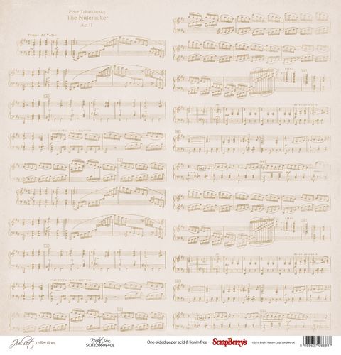 Single-sided Paper Set (12*12-190GSM) Juliet - Notation , 1 Sheet