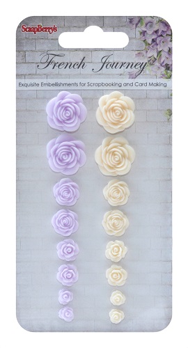 Set of roses, French Journey 1 (resin)