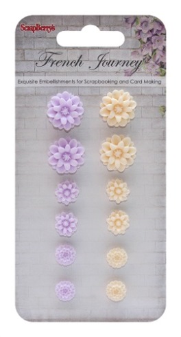 Set of chrysanthemums, French Journey 1 (resin)