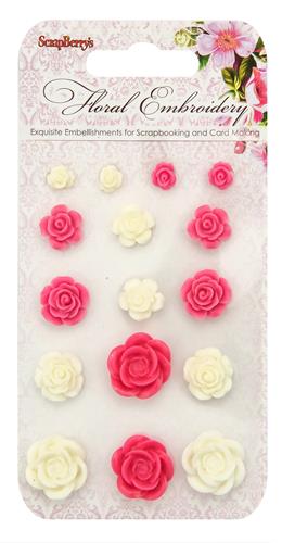 Set of flowers, Floral Embroidery 1 (resin) Set of flowers, Floral Embroidery 1 (resin)