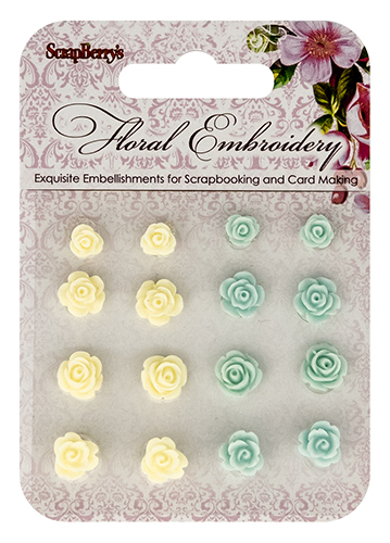 Set of flowers, Floral Embroidery 2 (resin)