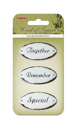 Set of metal embellishments «Wind of Travel», 3 pieces.