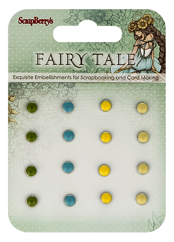Enamel brads Fairy Tale 2, 16 pcs