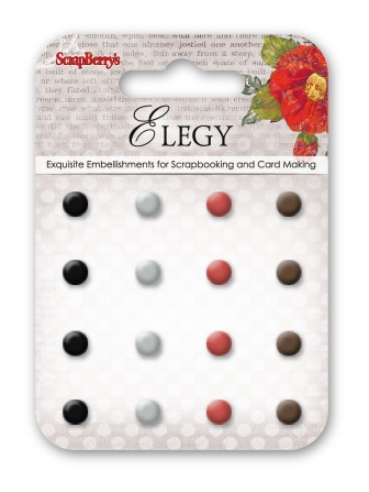 Enamel brads Elegy, 16 pcs